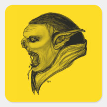 Troll black yellow Design Square Sticker