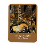 Troll by a Campfire Rectangle Magnets