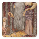 Troll Offering a Little Branch Square Stickers