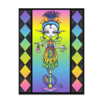 Trolly Pixie Stick Sideshow Freak Troll Postcard