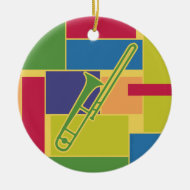 Trombone Colorblocks Ornament
