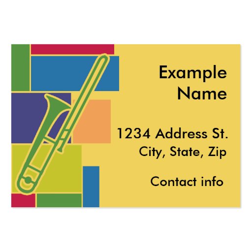 Trombone Colorblocks Profile Card Business Card (front side)