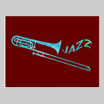 Trombone del jazz tarjetas postales