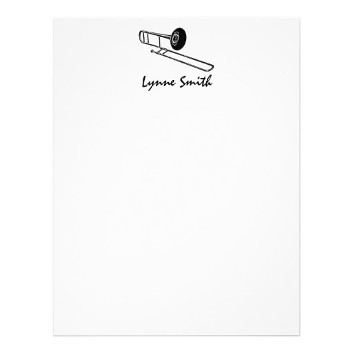 Trombone "Drawing" Personalized Letterhead