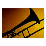 Trombone Greeting Card Gold Background