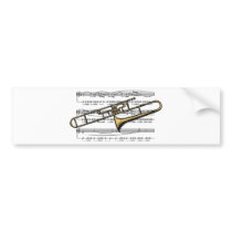 Trombone Musical 14 B Bumper Stickers