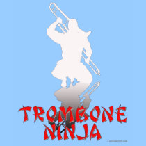 marching band t-shirt: Trombone ninja