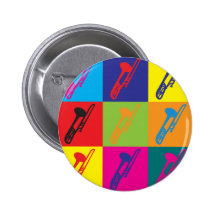 Trombone Pop Art Pin