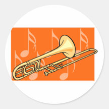 Trombone Round Sticker