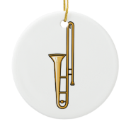 trombone upright graphic christmas tree ornaments