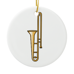 trombone upright graphic christmas tree ornaments