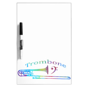 Trombone with Bass Clef Dry-Erase Whiteboard
