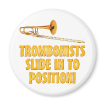 Trombonists Slide In To Position magnets