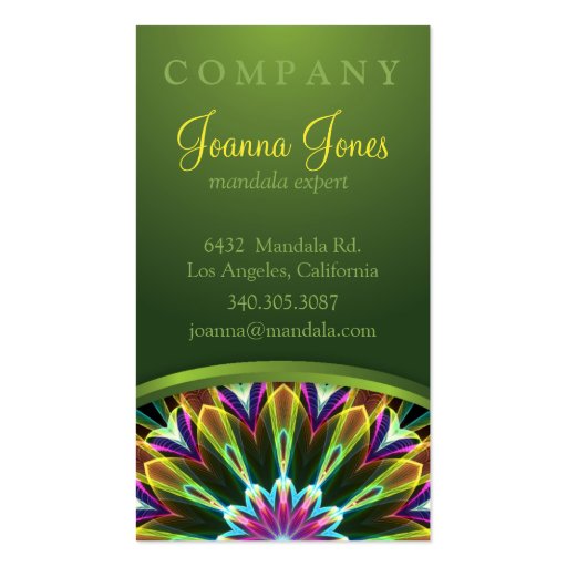 Trompet Flower mandala Business Card Templates (back side)
