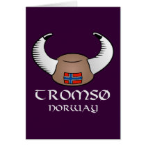 Tromso Norway Viking Hat Greeting Card