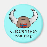Tromso Norway Viking Hat Fridge Magnet