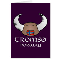Tromso Norway Viking Hat Greeting Card