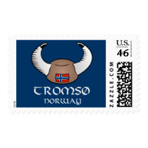 Tromso Norway Viking Hat Postage Stamp