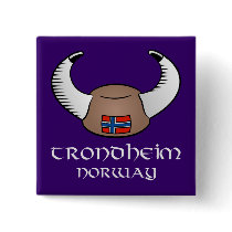 Trondheim Norway Viking Hat Buttons