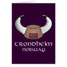 Trondheim Norway Viking Hat Greeting Card