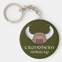 Trondheim Norway Viking Hat Key Chain