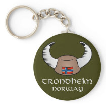 Trondheim Norway Viking Hat Key Chain