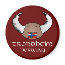 Trondheim Norway Viking Hat Fridge Magnet