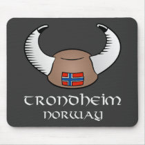 Trondheim Norway Viking Hat Mouse Pad