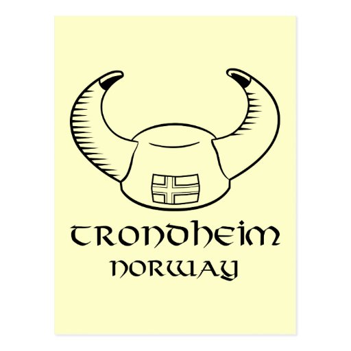 Trondheim Norway Viking Hat Post Card