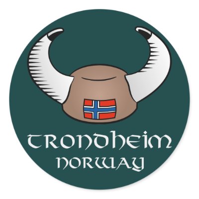 Trondheim Norway Viking Hat Sticker