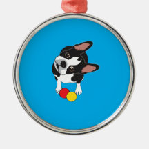 Trooper the Boston Terrier Christmas Tree Ornaments