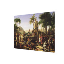 Troops halted on the Banks of the Nile Stretched Canvas Print