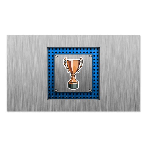 Trophy; Brushed Metal-look Business Cards (back side)