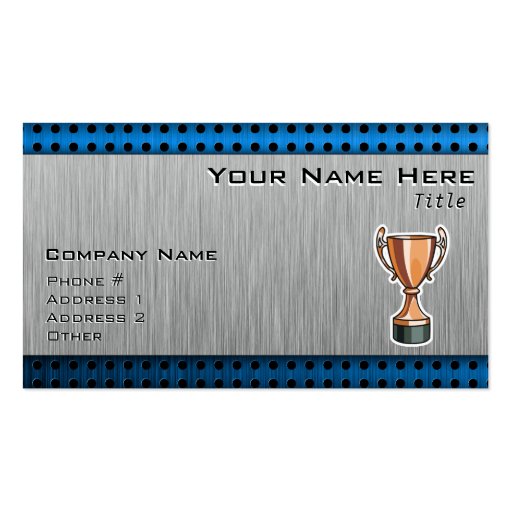 Trophy; Brushed Metal-look Business Cards