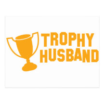 trophy husband postcard