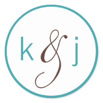 Tropic Blue Monogram Stickers