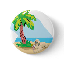 Tropical Afghan Hound Button