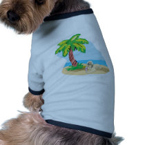 Tropical Afghan Hound Doggie Tshirt