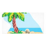 Tropical Afghan Hound Customized Photo Card