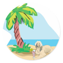 Tropical Afghan Hound Stickers