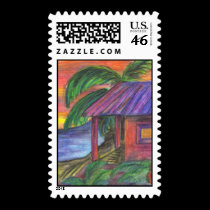 Tropical afternoon stamps