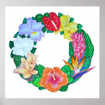 Tropical Aloha Wreath Posters