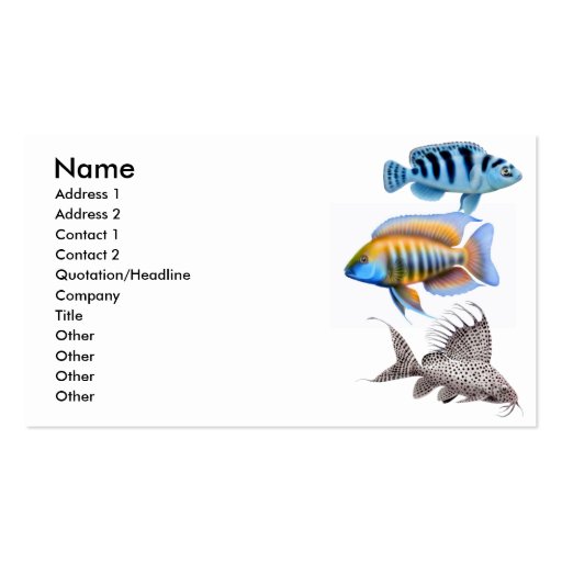 Tropical Aquarium Fish Business Card (front side)