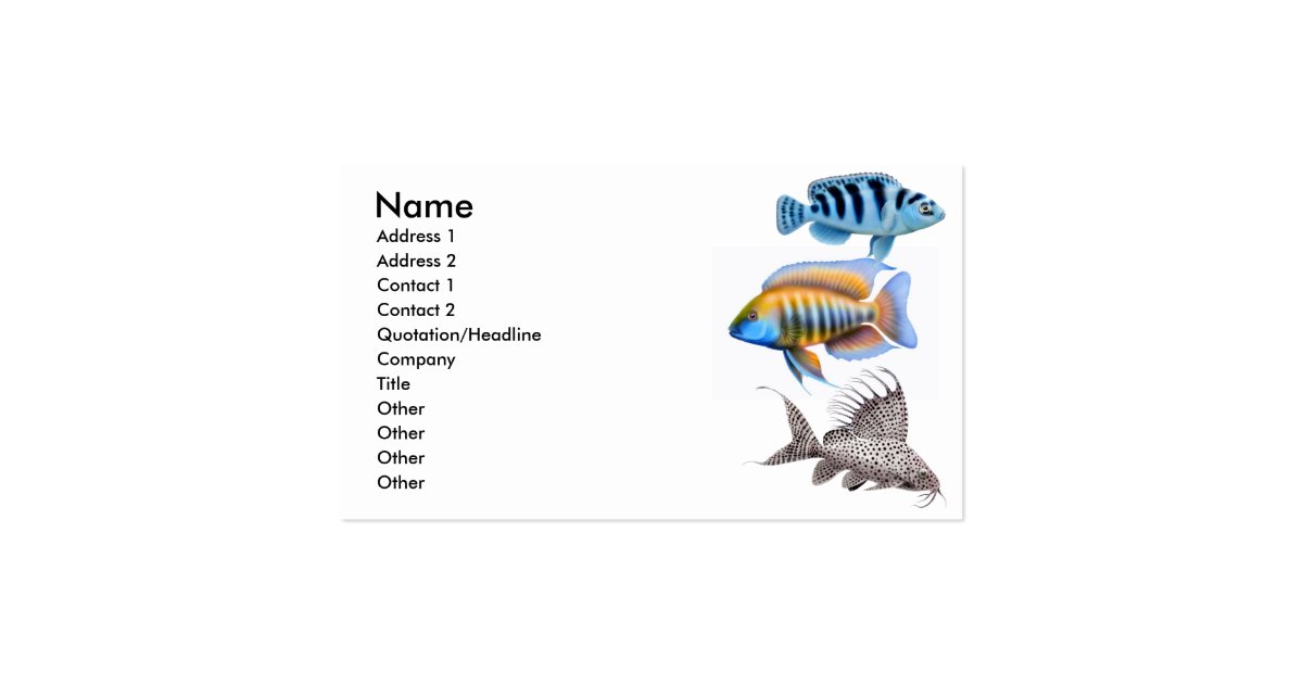 Tropical Aquarium Fish Business Card Zazzle