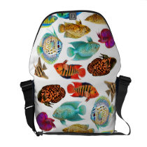 Tropical Aquarium Fish Rickshaw Messenger Bag