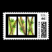 Tropical Bamboo Painting - Multi stamps