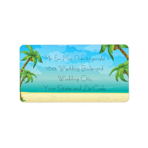 beach wedding address labels beach theme return address labels