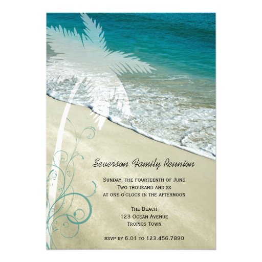 Tropical Beach Family Reunion Invitation