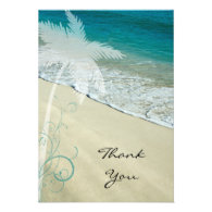 Tropical Beach Flat Thank You Note Card
