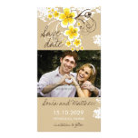 Tropical Beach Hibiscus Yellow Save The Date Card Custom Photo Card